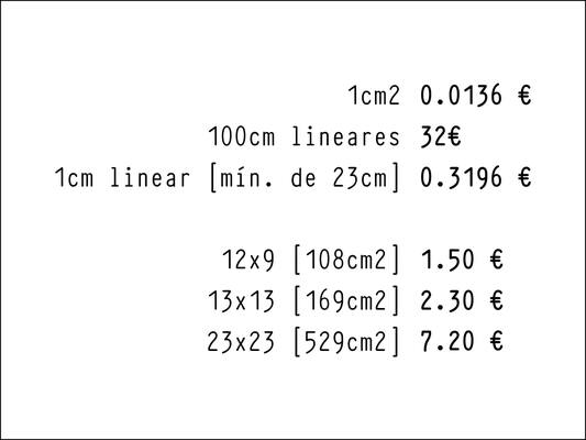 32€ o metro
32€ o metro