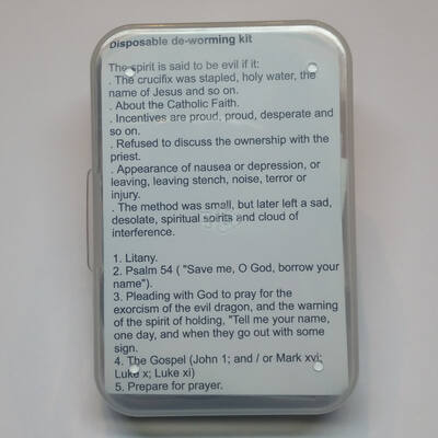 Disposable de-worming kit
Disposable de-worming kit